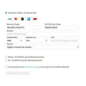 Módulo de Pagamento Efi API Cartão Boleto e Pix para Lojas Prestashop