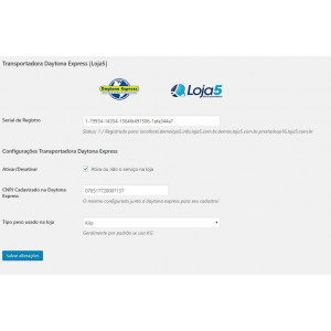 Plugin de Integração Transportadora Daytona Express Woocommerce
