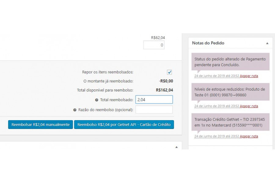 Referência da API  Plugin Coffee Code – Getnet for WooCommerce