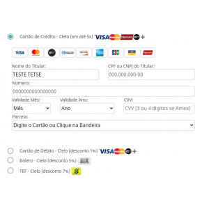 Módulo de Pagamento Cielo Api Cartão de Crédito, Débito, Boleto, TEF e Pix para Prestashop