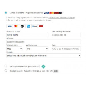 Módulo de Pagamento PagarMe API Cartão, Boleto e Pix para Prestashop