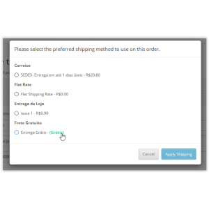Módulo Frete Grátis Pro para Opencart