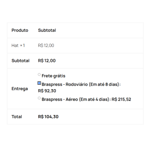 Plugin Woocommerce Transportadora Braspress API Frete e Rastreio