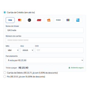 Módulo Prestashop Pagamento Rede API Cartão Crédito Débito Pix