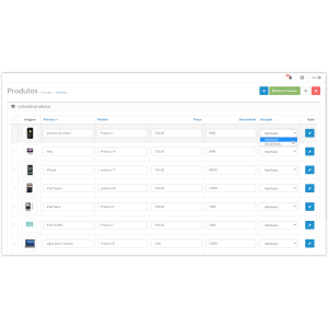 Editor de Produtos em Massa para Opencart