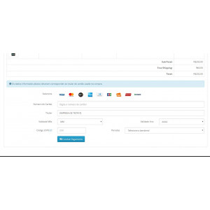 Módulo de Pagamento e.Rede API Cartão de Crédito e Débito para Opencart