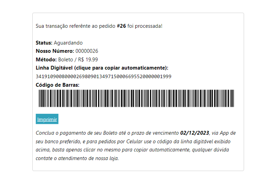 Plugin de pagamento Itaú API Boleto com Registro para Woocommerce